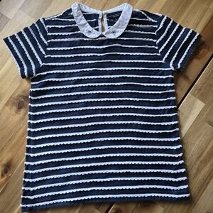 Victoria Beckham for Target Navy and White Scalloped Kids Tee